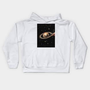 Galactic DJ II - Saturn Disco Ball Kids Hoodie